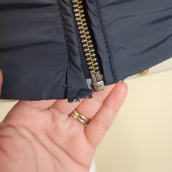 FCUK Hybrid Quilted Jacket Size Small Fleece Lined Navy Blue - Picture 10 of 14